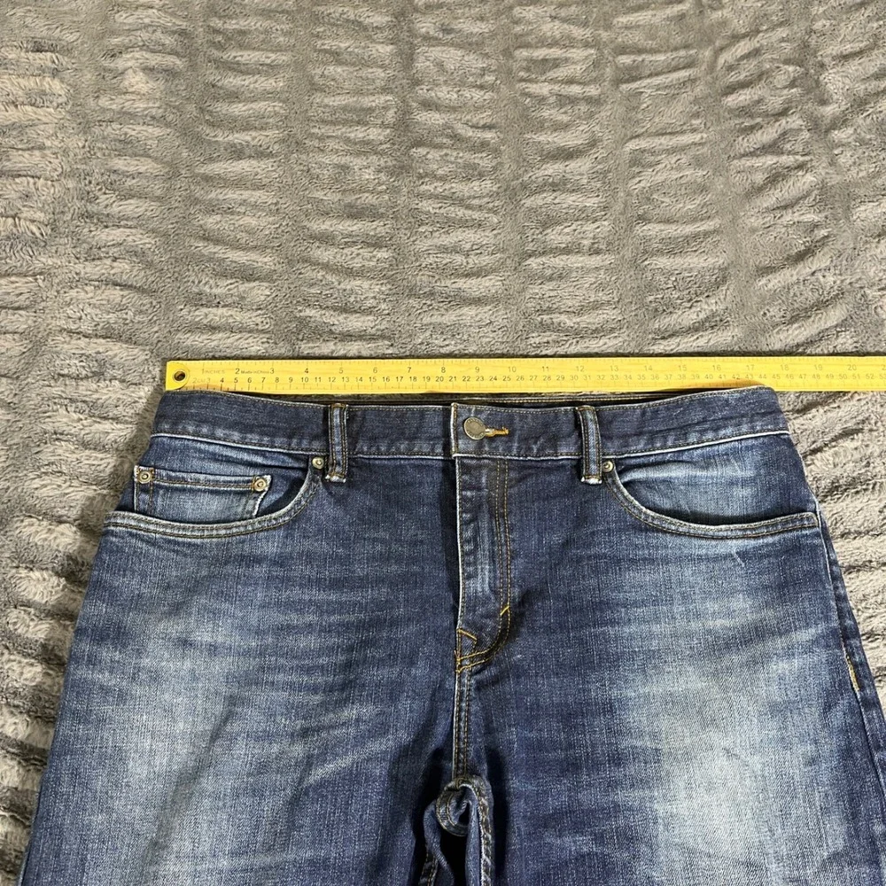 Banana‎ Republic Mens 34x28 Straight Fit Jeans Dark Wash Blue Denim AP727
